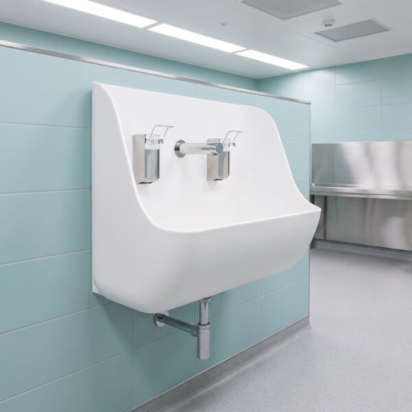 ABRA Single surgical scrub sink, made from Corian solid surface