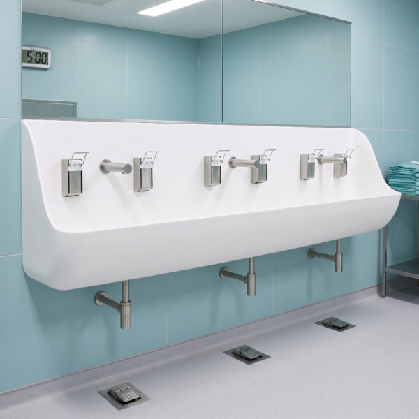 ABRA Triple surgical scrub sink, made from Corian solid surface