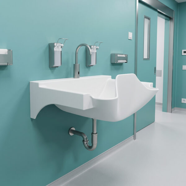 DB Simple B surgical scrub sink, made from Corian solid surface