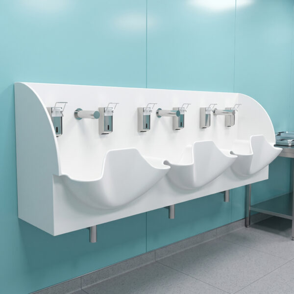 DB Triple surgical scrub sink, made from Corian solid surface