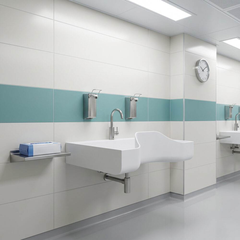 WDO Simple surgical scrub sink, made from Corian solid surface